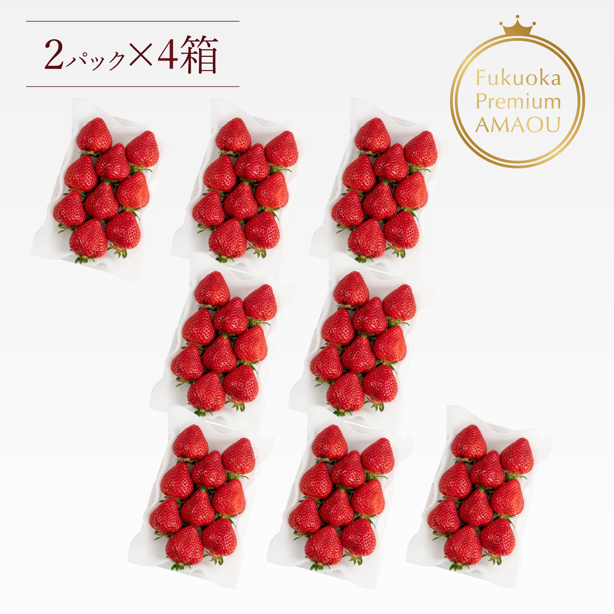 福岡産直 完熟あまおう 2５0ｇ×8パック（特選 6~12玉）